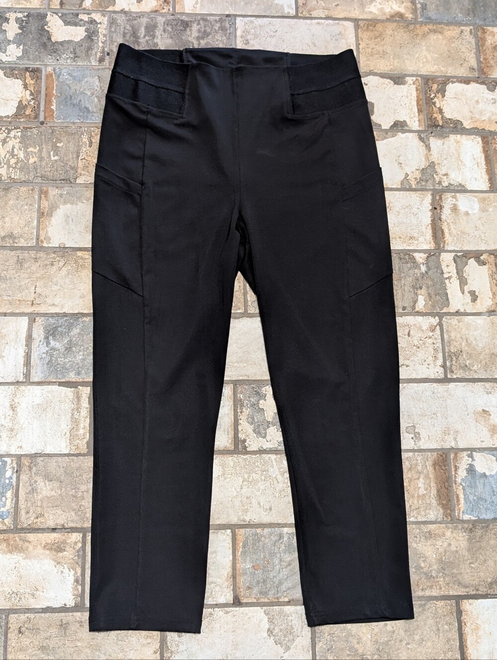 Simply Vera Vera Wang Black High-Stretch Seamed Pockets Pants - Women's Large